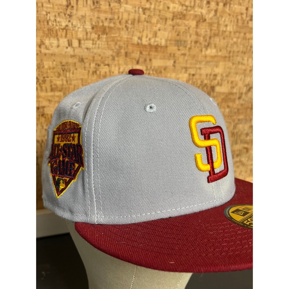 New Era 59FIFTY San Diego Padres 1992 All Star Game Patch Fitted Hat 7 1/8 Grey